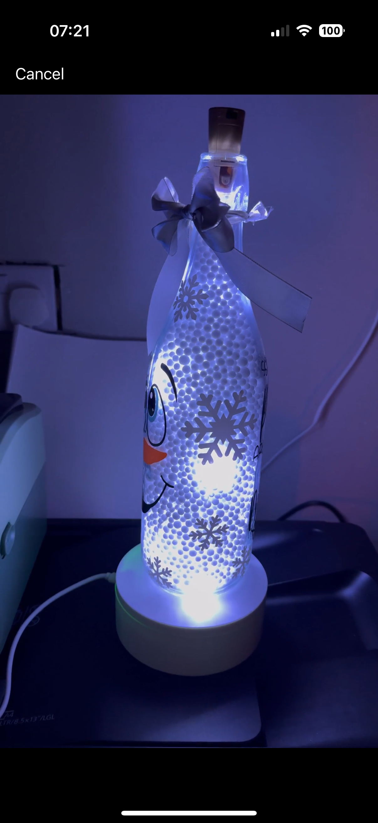Xmas light up bottle
