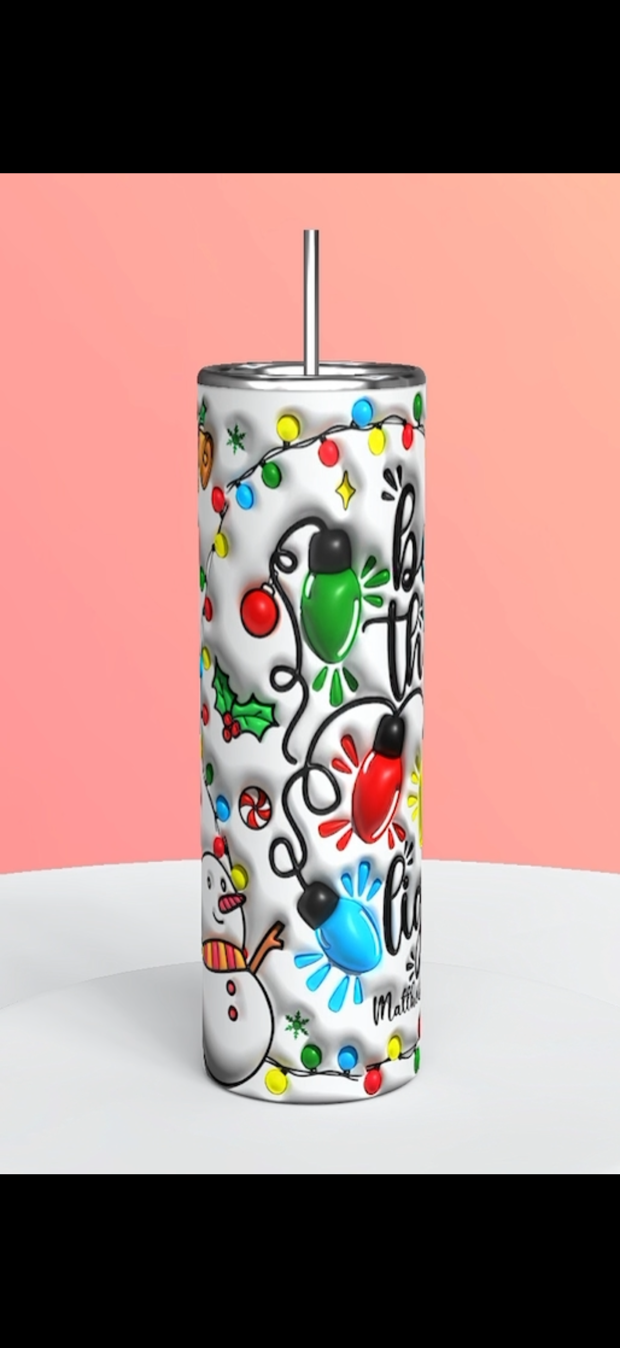 “Be The Light” Xmas tumbler