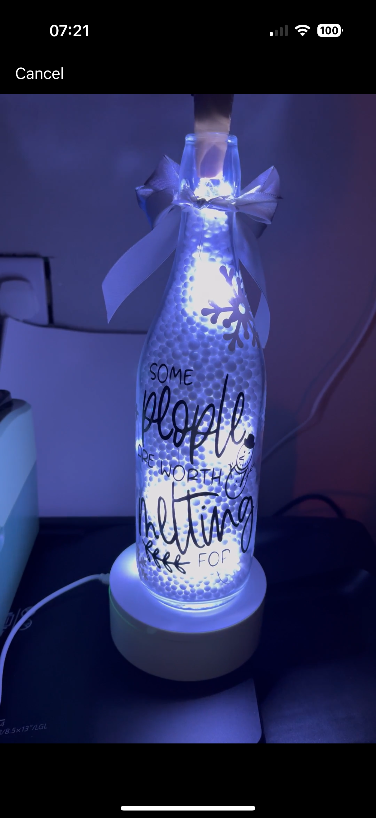 Xmas light up bottle