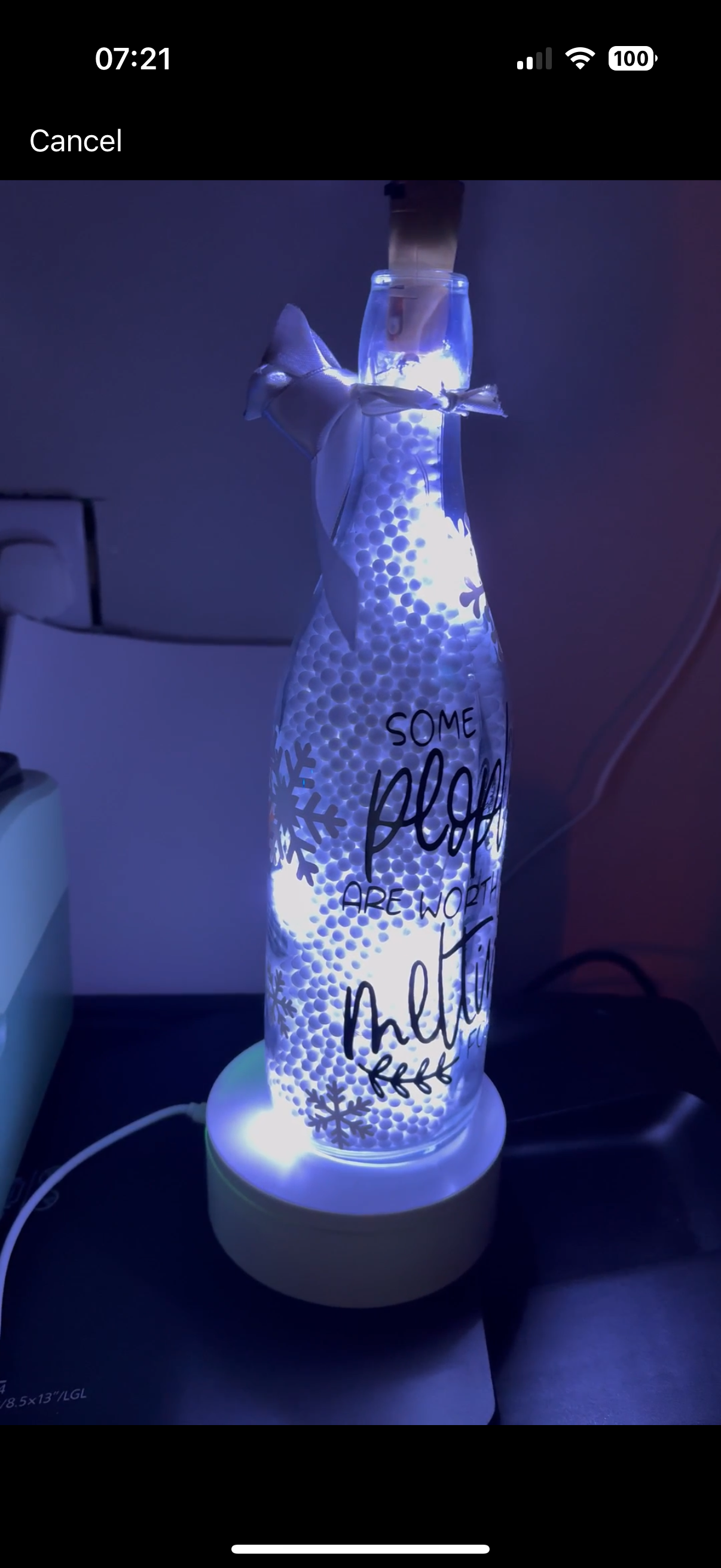 Xmas light up bottle