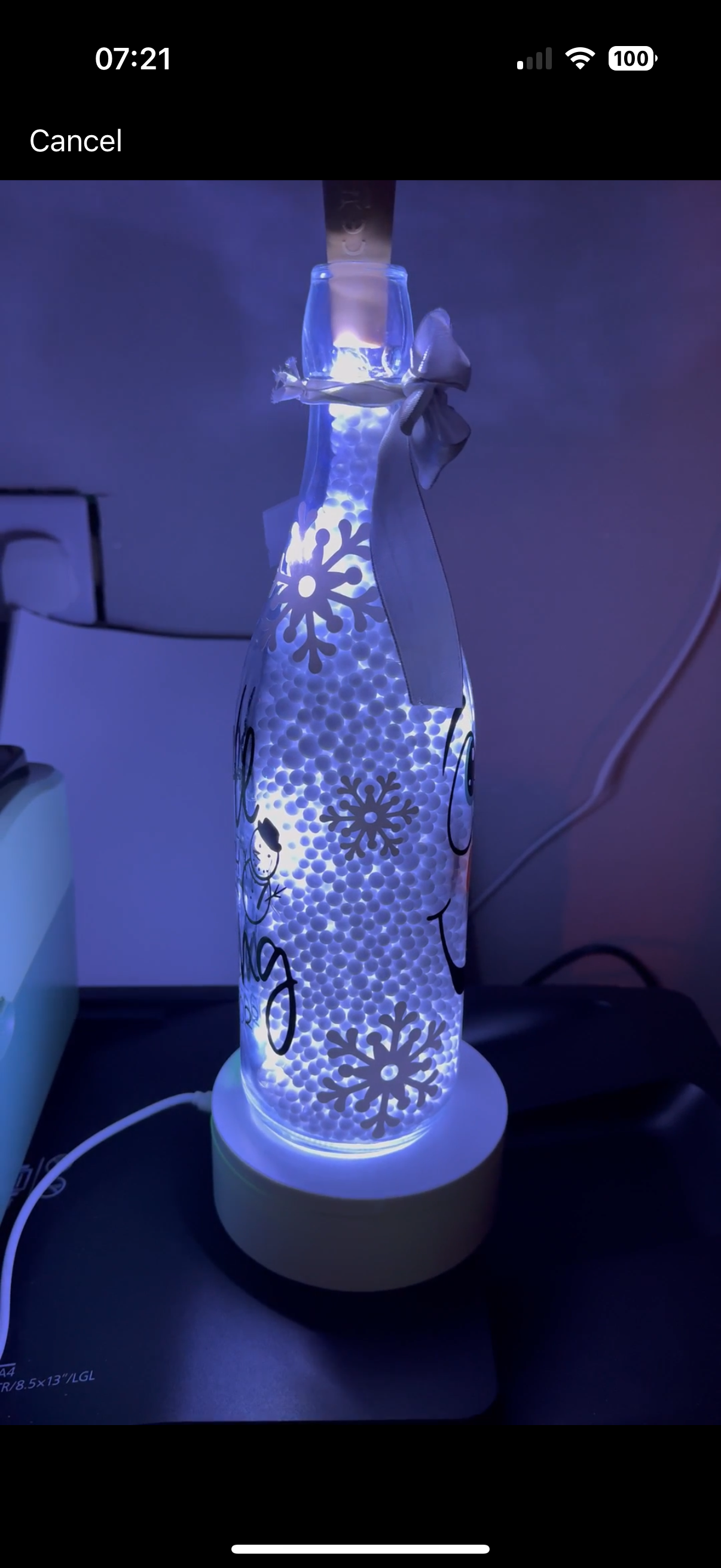 Xmas light up bottle