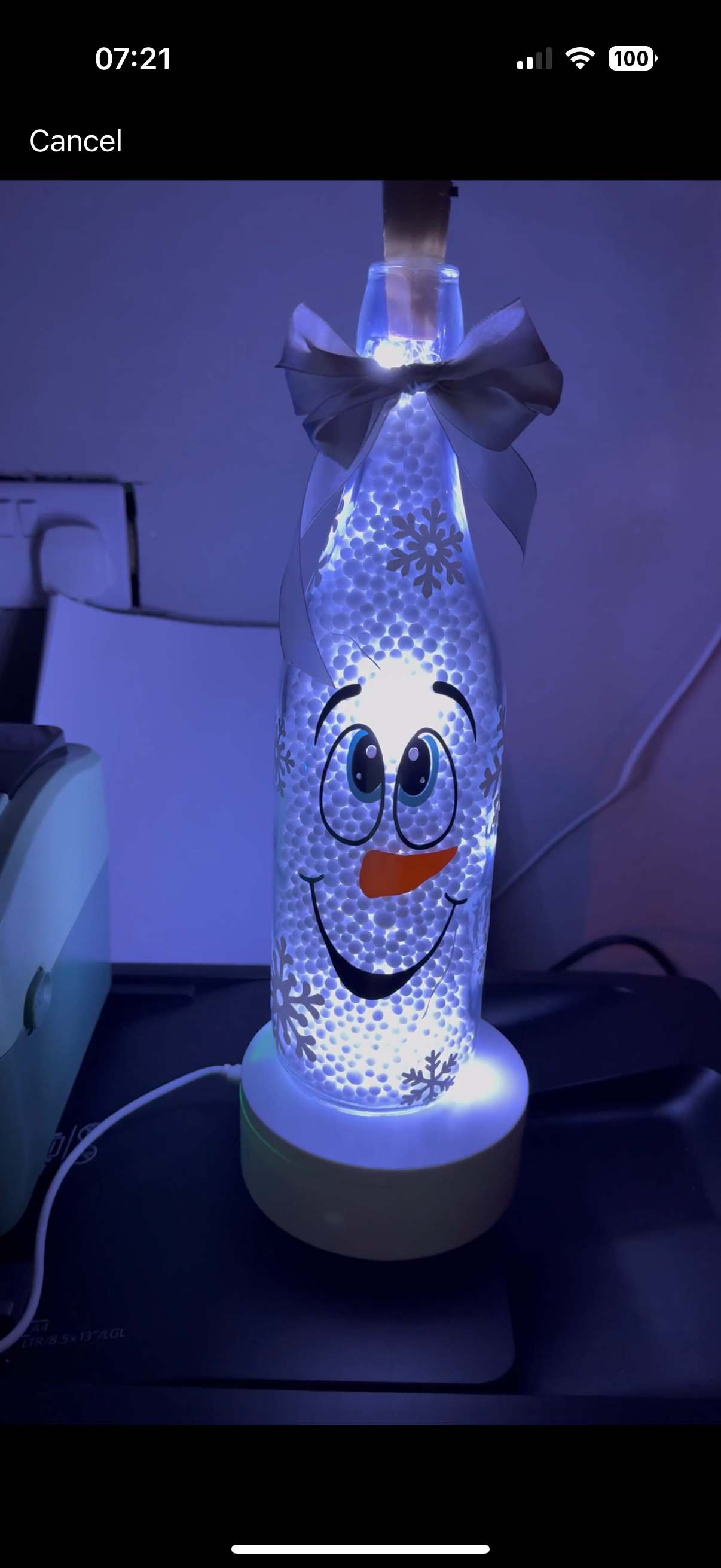 Xmas light up bottle