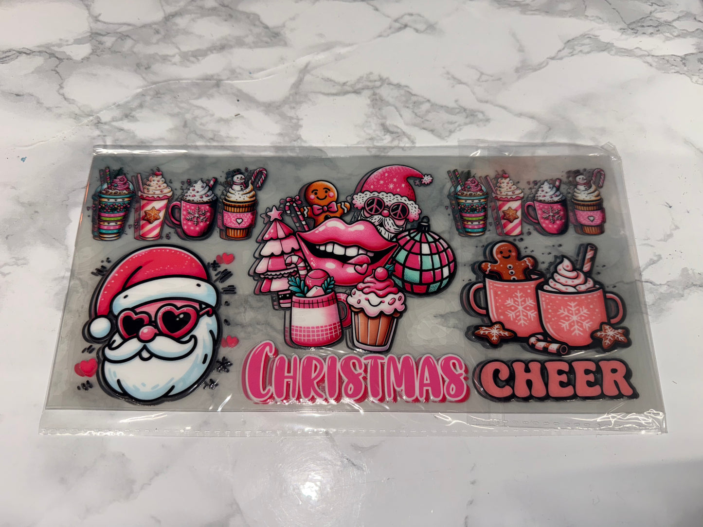 Christmas-themed UVDTF with 'Christmas Cheer'