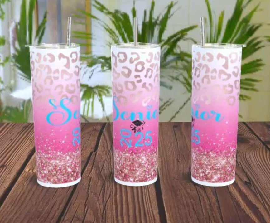Senior 2025 with faded pink design