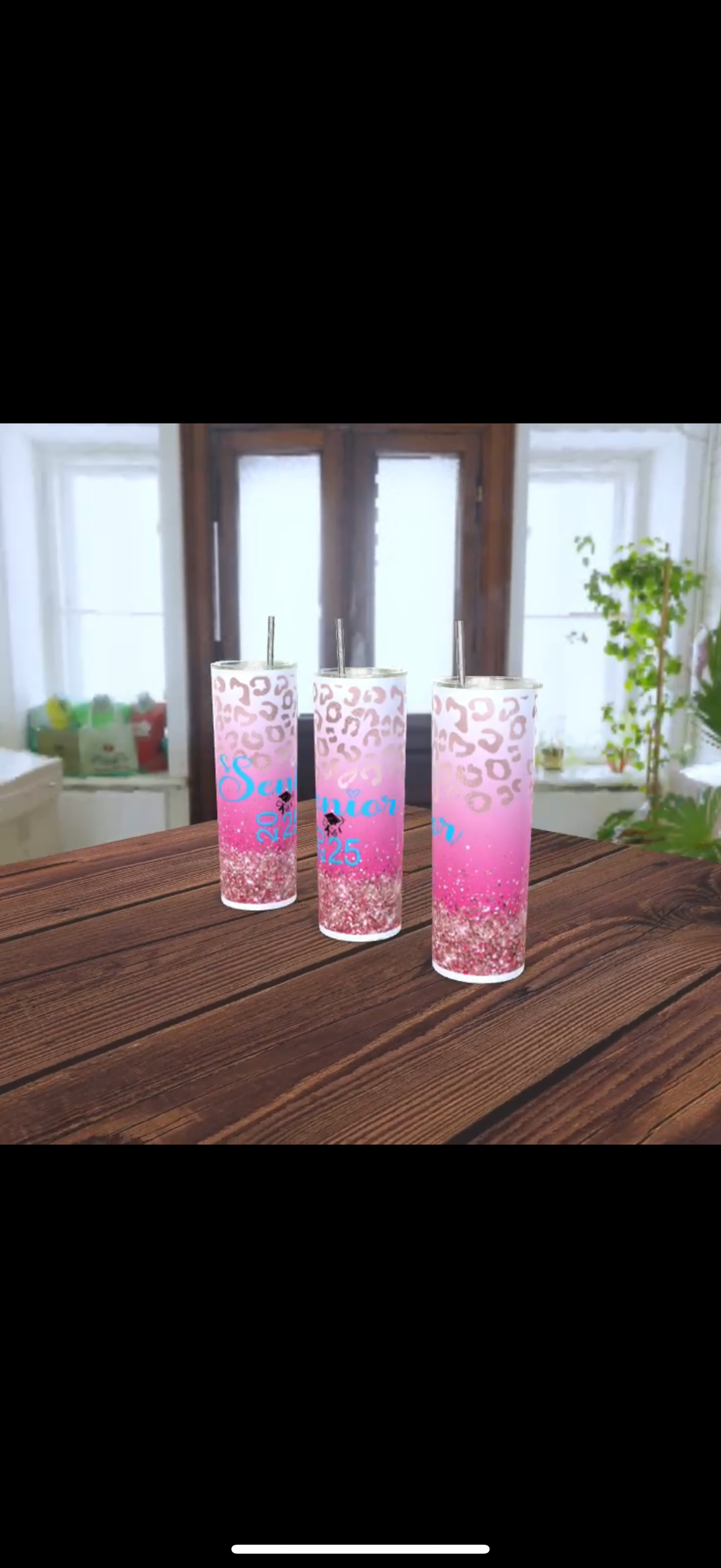 Senior 2025 with faded pink design