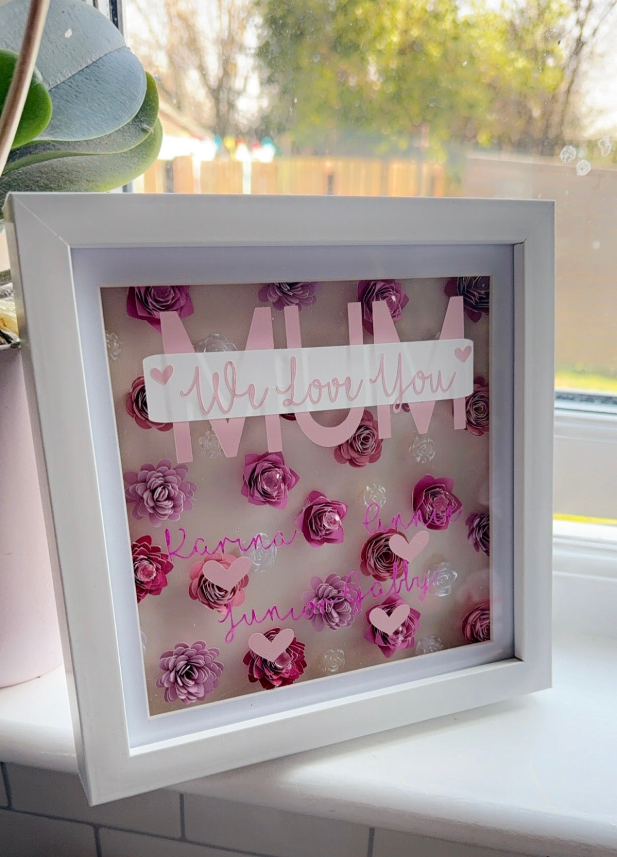 Mum We Love You - hand crafted shadow box