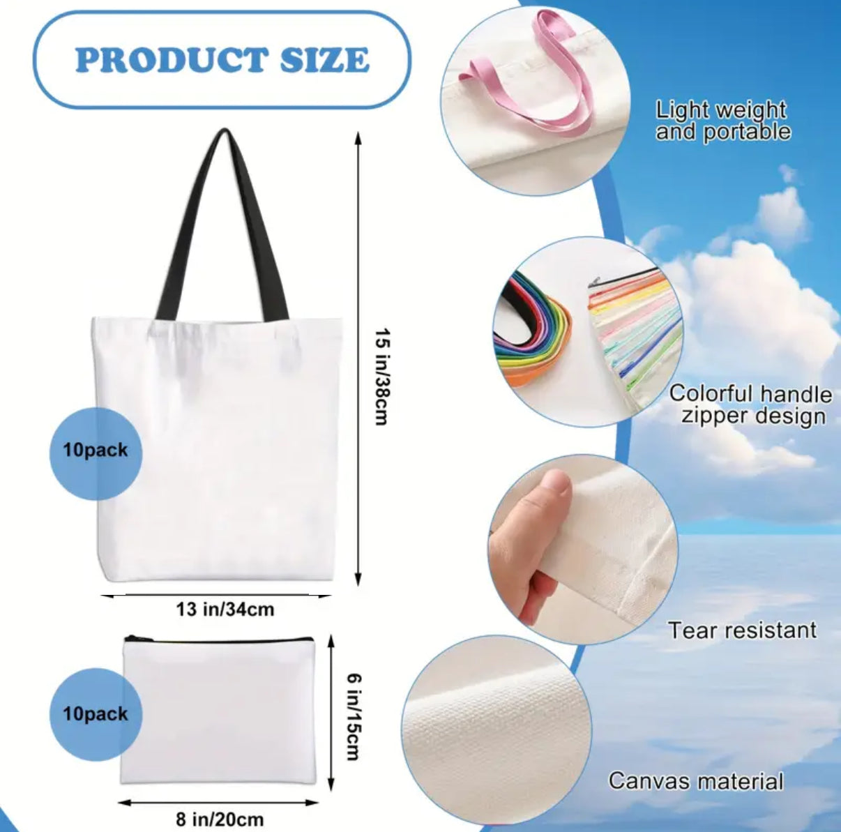 Tote Bag With Matching Smaller Bag- Customisable