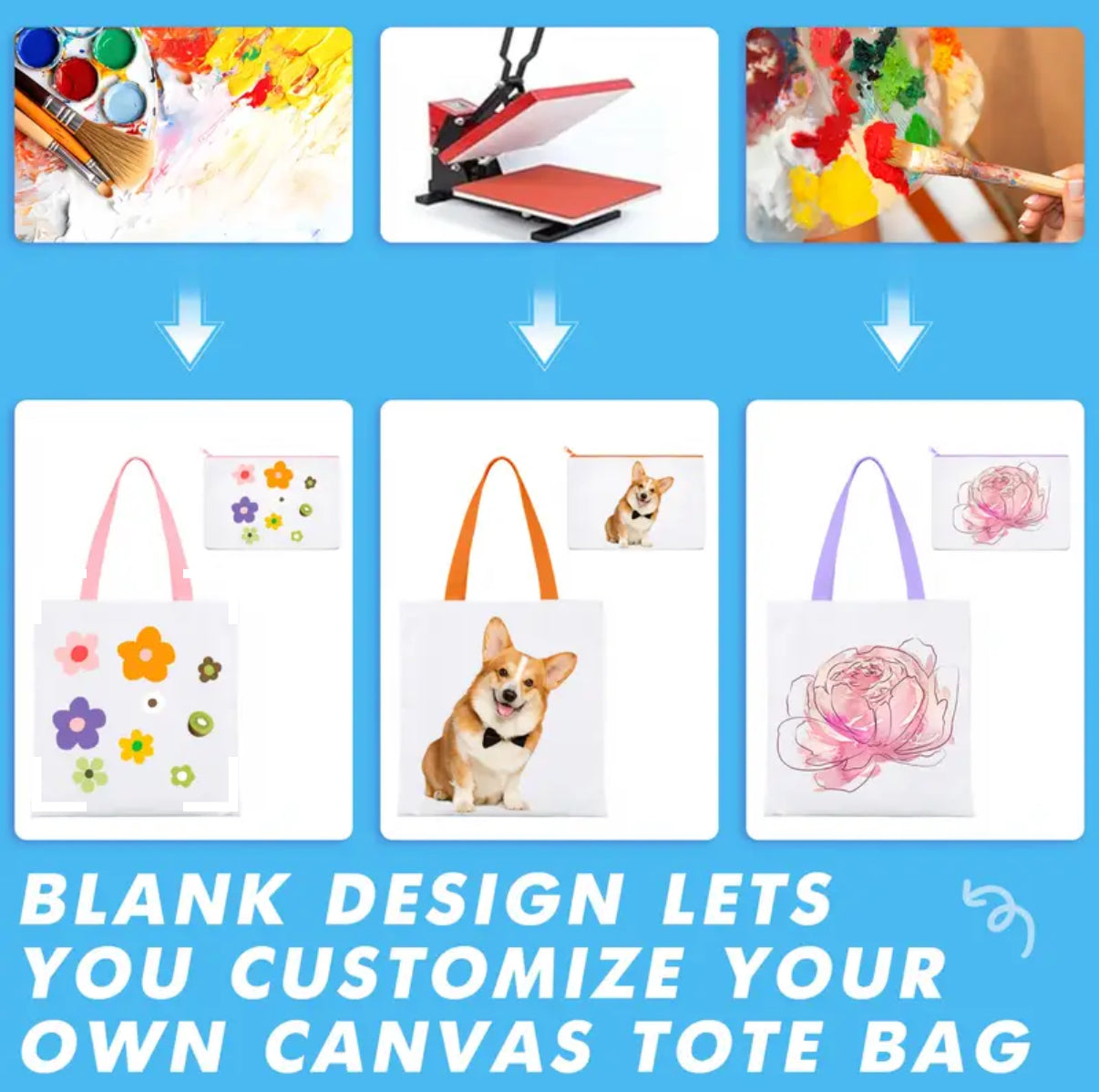 Tote Bag With Matching Smaller Bag- Customisable