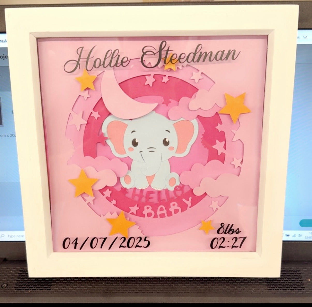 New Baby Details 3D Shadowbox - Customisable