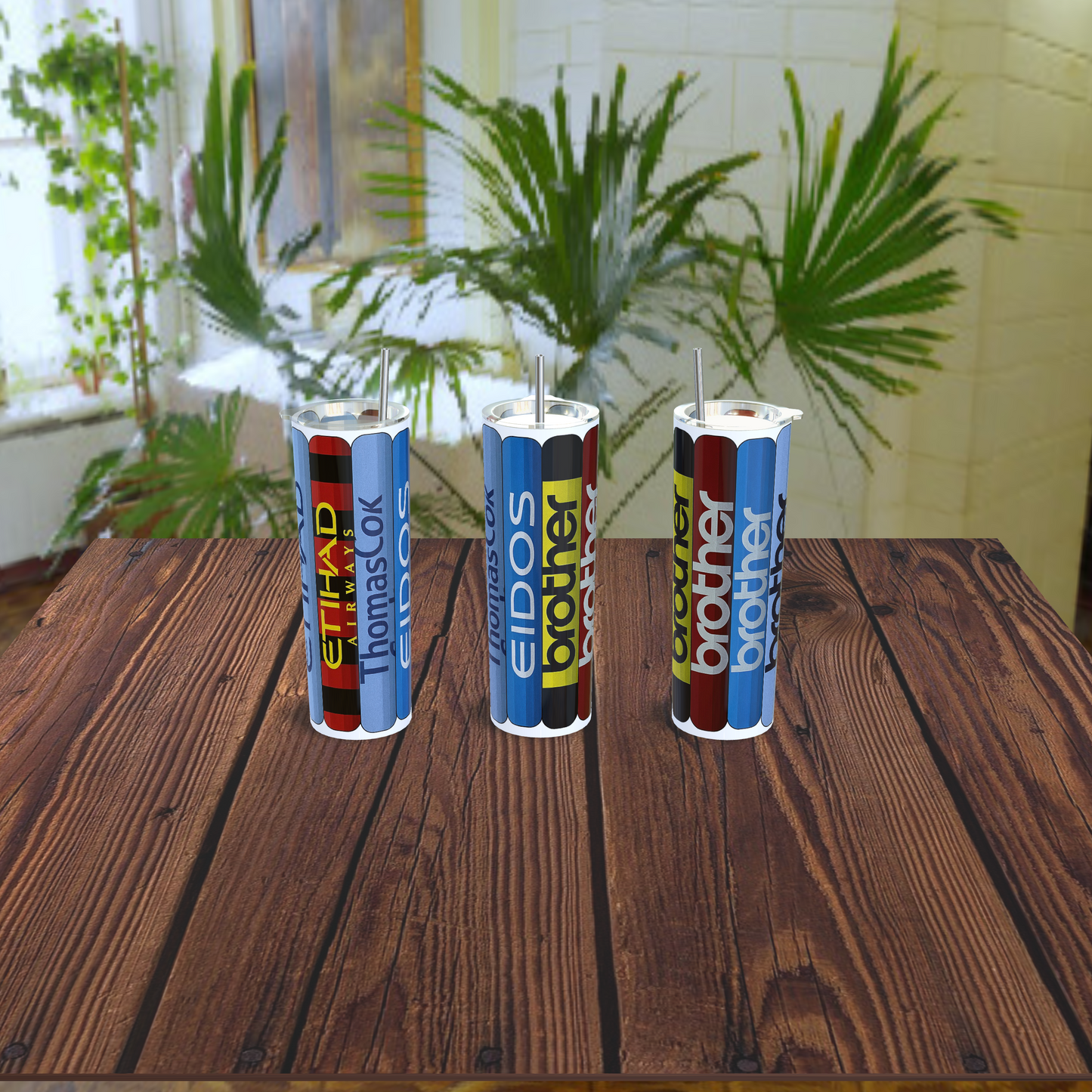 Retro football sponsor designed 20oz stainless steel tumblers - various designs