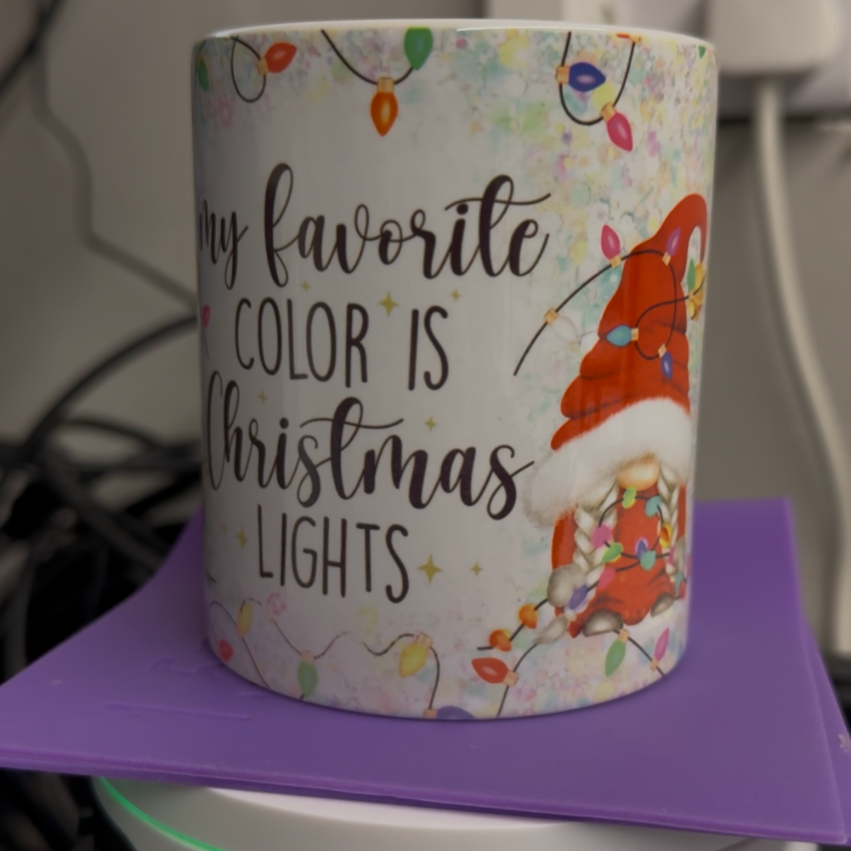 My favourite color is Christmas lights 11oz mug