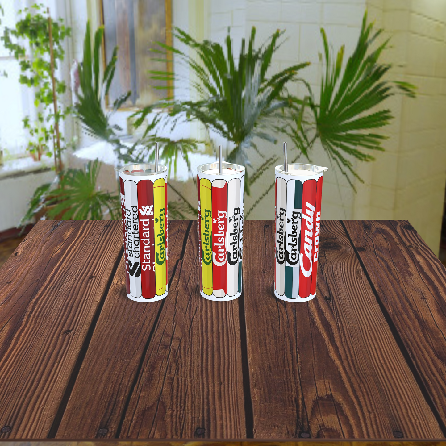 Retro football sponsor designed 20oz stainless steel tumblers - various designs