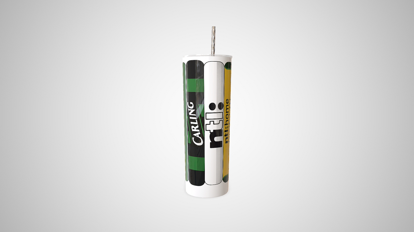 Retro football sponsor designed 20oz stainless steel tumblers - various designs