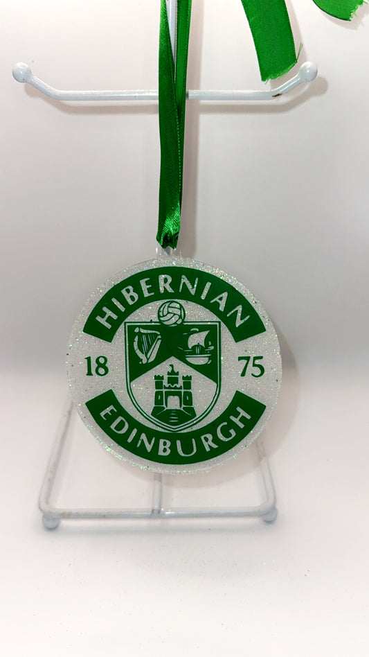 Large 10cm flat circle baubles with custom decoration