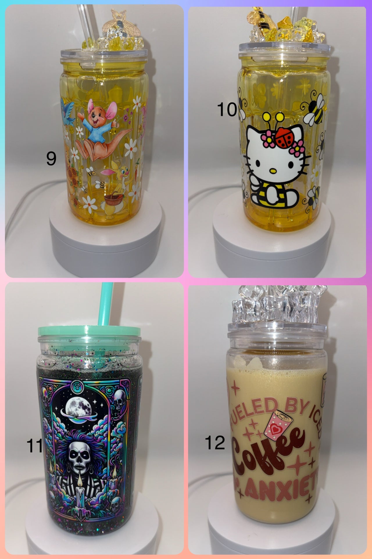 Premade 16oz Libby Cup Snow Globe and Lava Drip Glitter and Liquid Handmade Tumblers Drinkware Classic Beverage