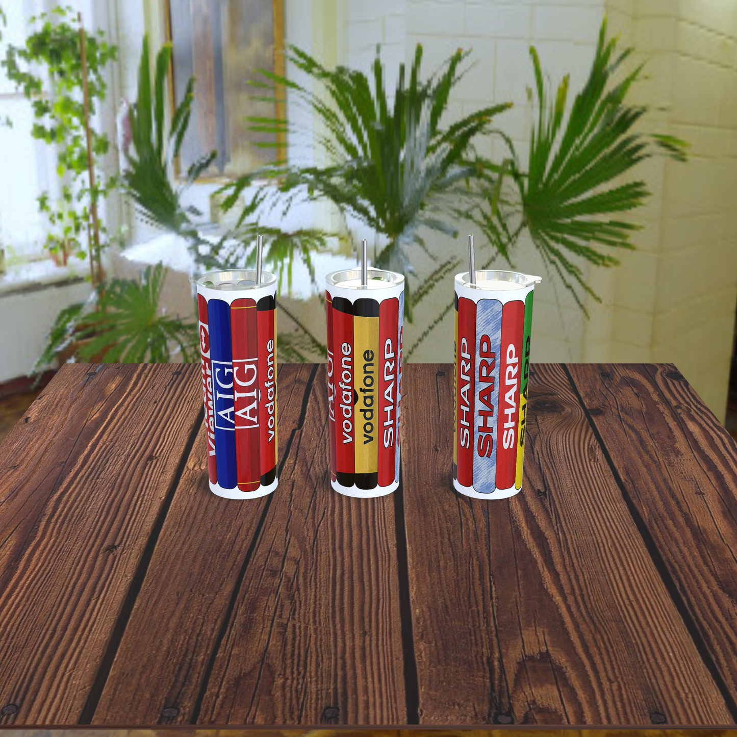 Retro football sponsor designed 20oz stainless steel tumblers - various designs