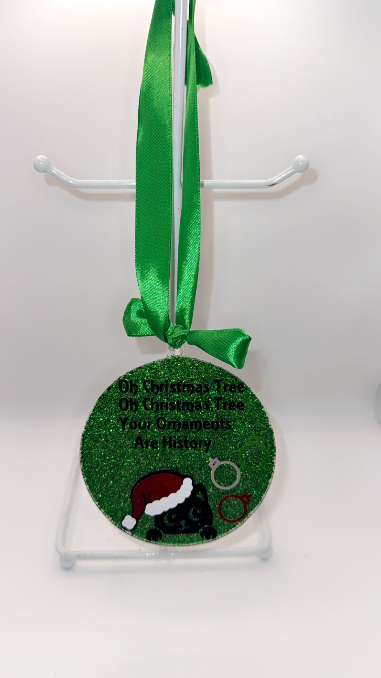 Large 10cm flat circle baubles with custom decoration