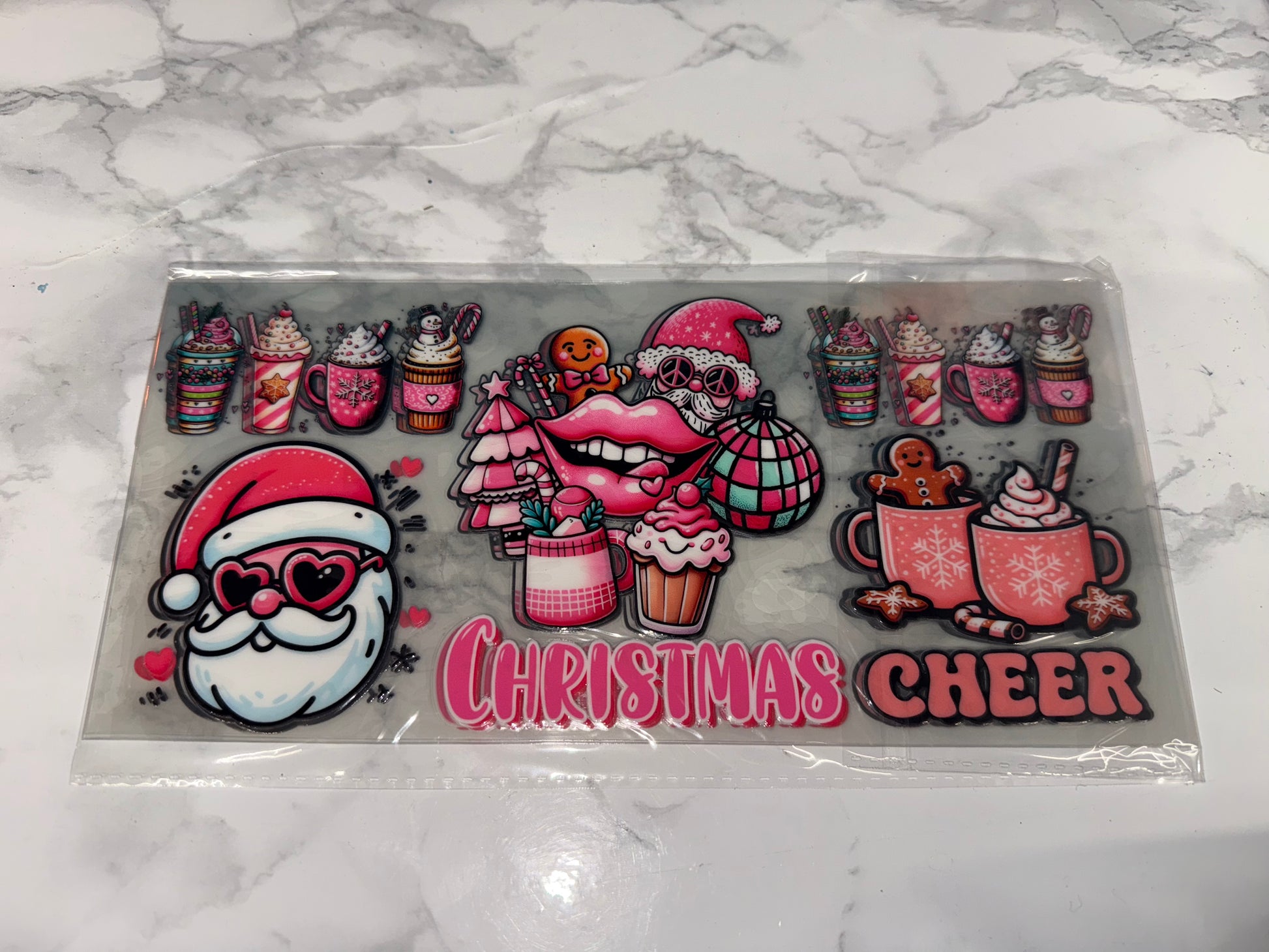 Christmas-themed UVDTF with 'Christmas Cheer'