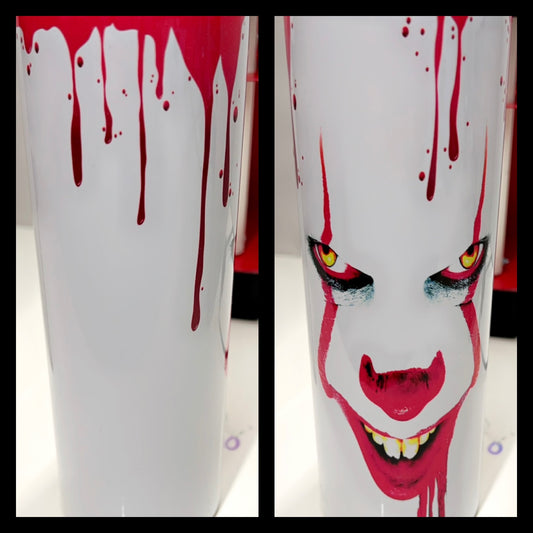 "Pennywise" designed tumbler - 20oz stainless steel tumbler with straw