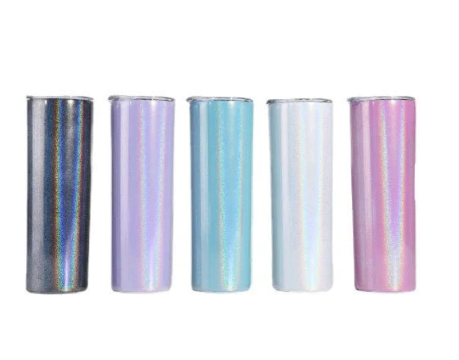 Glitter straight stainless steel tumbler - customisable