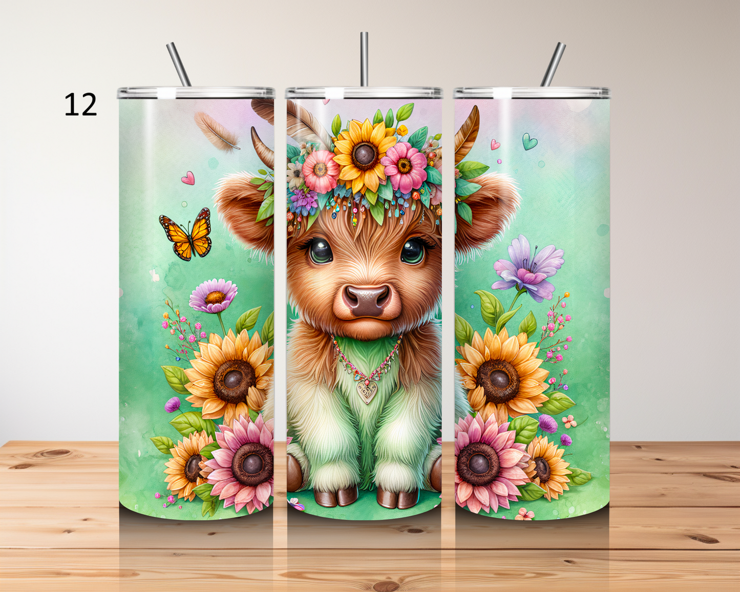 Highland cow-20oz stainless steel tumbler (various colours)