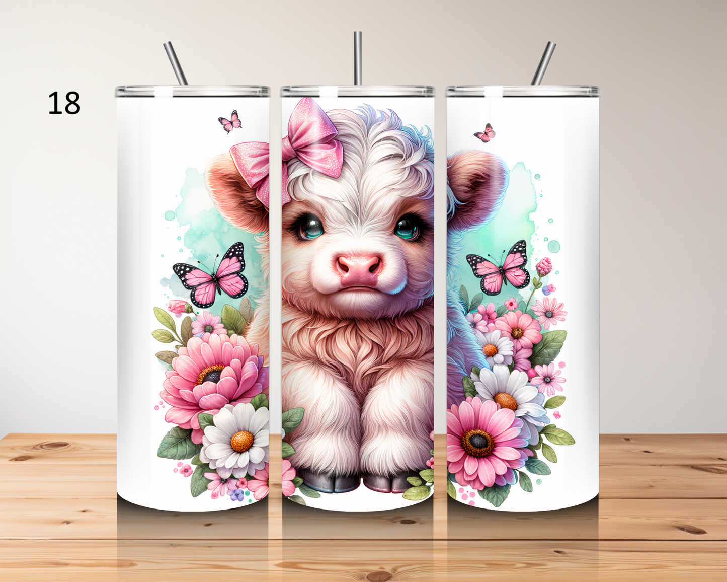 Highland cow-20oz stainless steel tumbler (various colours)