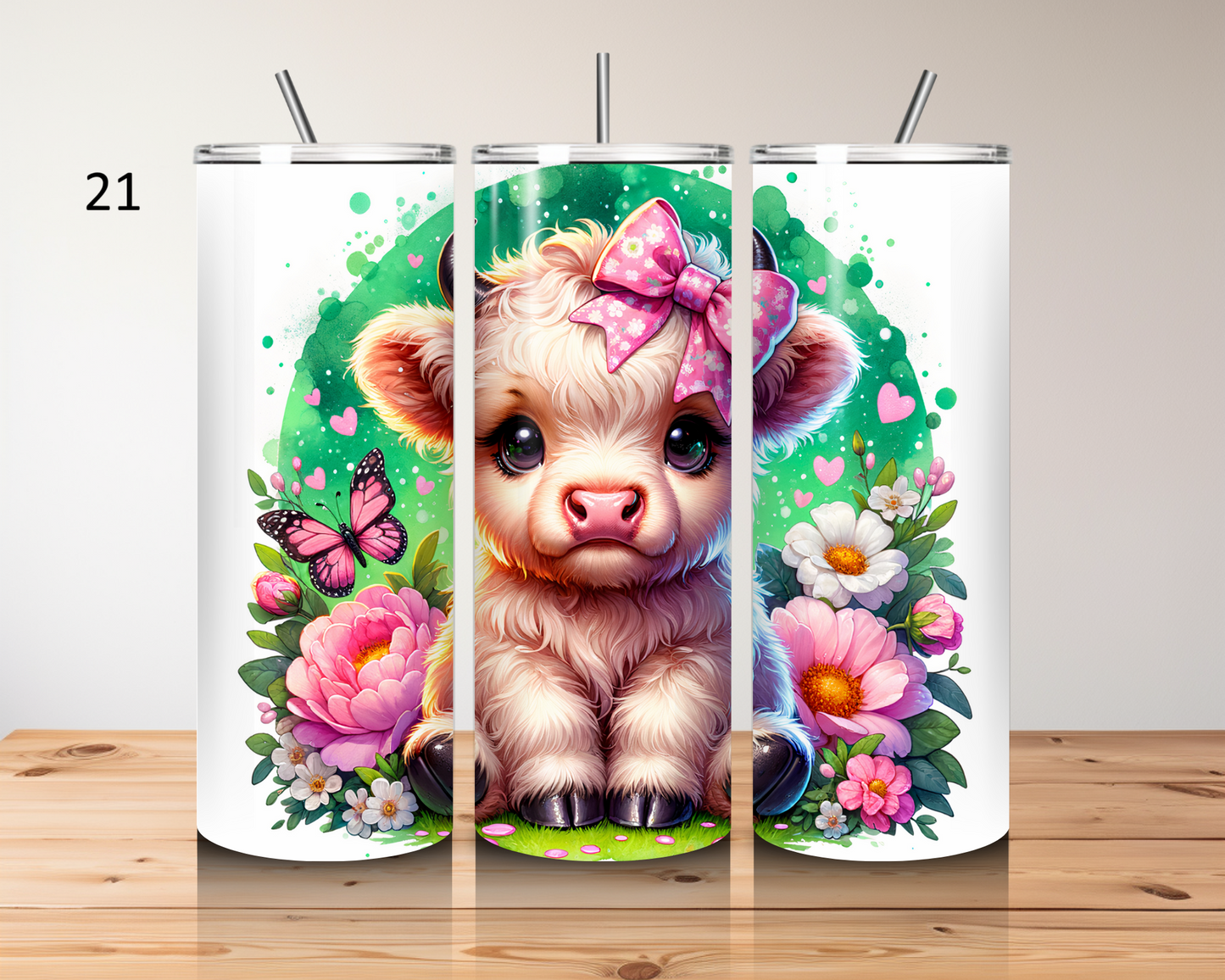 Highland cow-20oz stainless steel tumbler (various colours)