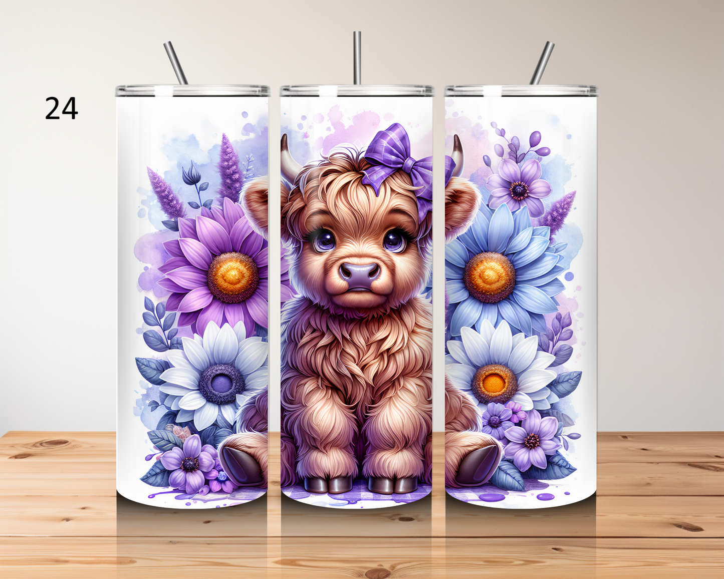 Highland cow-20oz stainless steel tumbler (various colours)