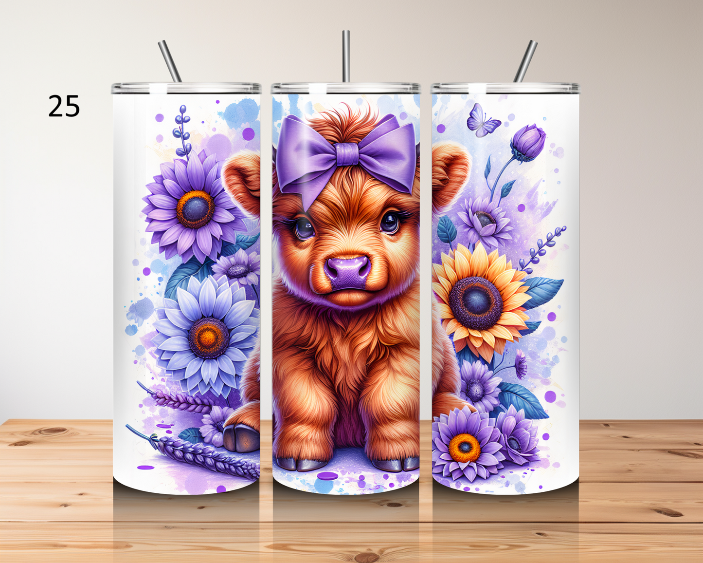 Highland cow-20oz stainless steel tumbler (various colours)