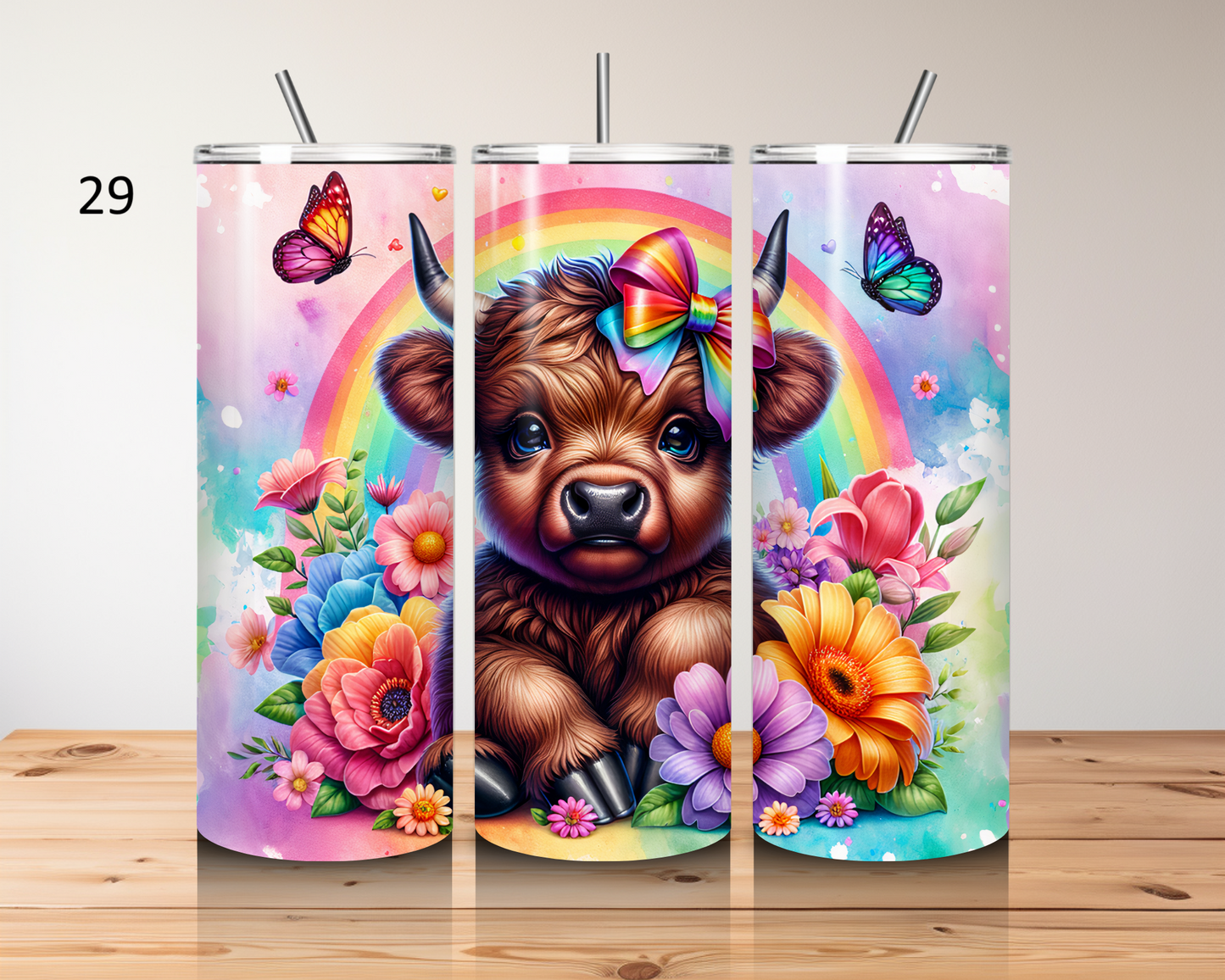 Highland cow-20oz stainless steel tumbler (various colours)