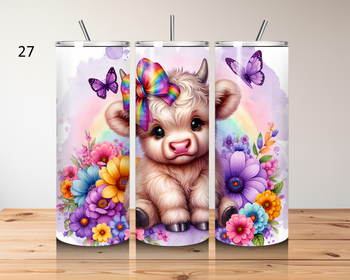 Highland cow-20oz stainless steel tumbler (various colours)