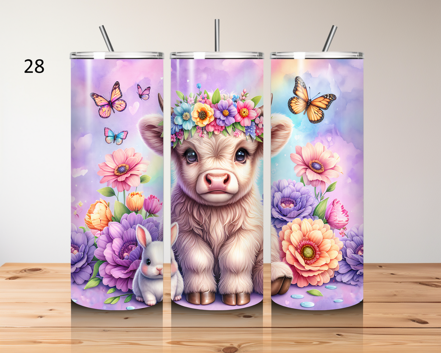 Highland cow-20oz stainless steel tumbler (various colours)