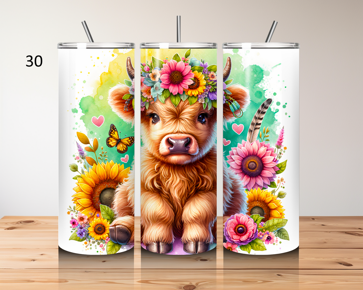 Highland cow-20oz stainless steel tumbler (various colours)
