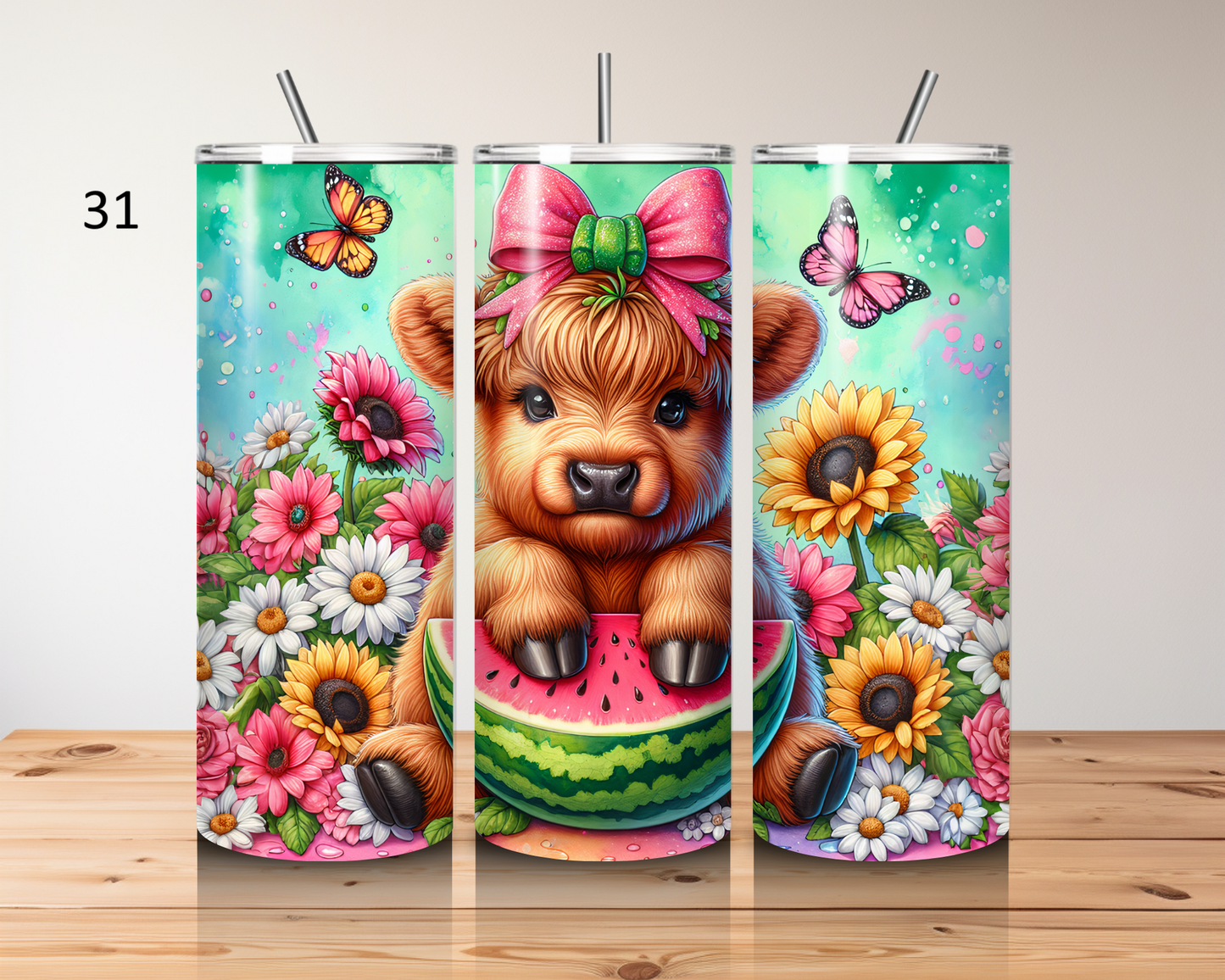 Highland cow-20oz stainless steel tumbler (various colours)