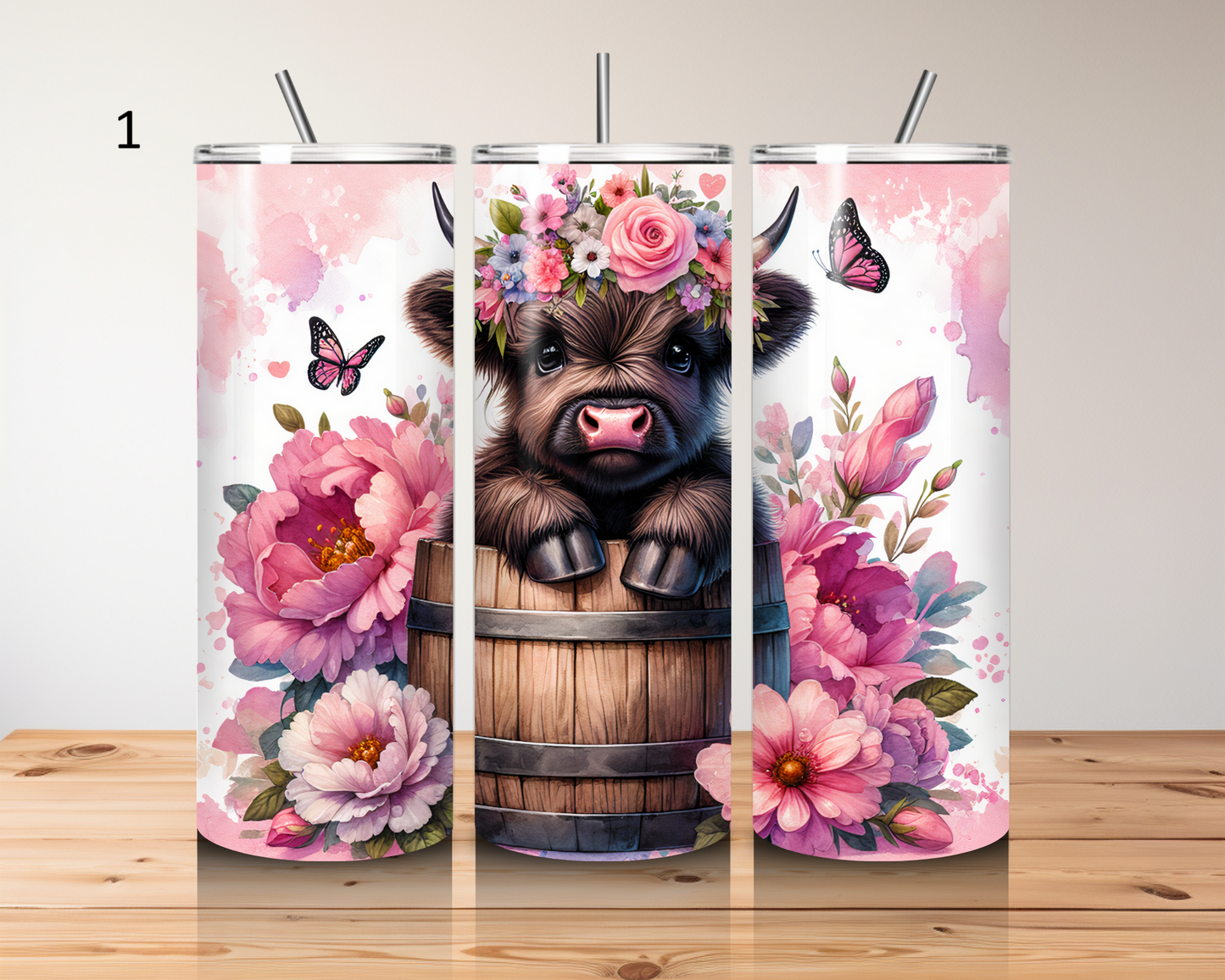 Highland cow-20oz stainless steel tumbler (various colours)