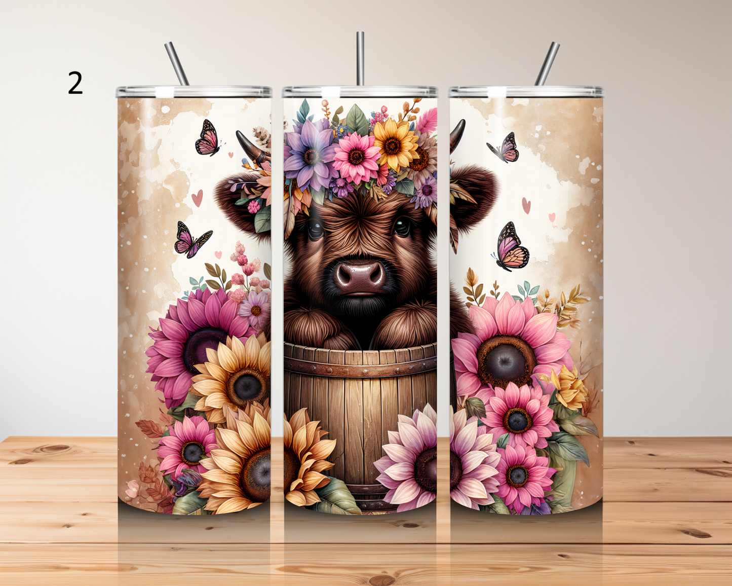 Highland cow-20oz stainless steel tumbler (various colours)