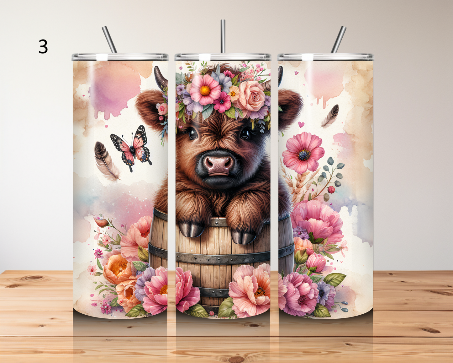 Highland cow-20oz stainless steel tumbler (various colours)