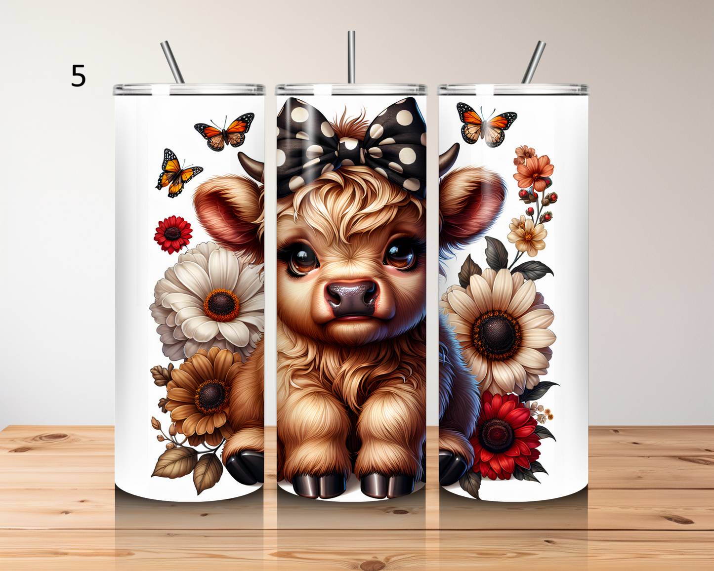 Highland cow-20oz stainless steel tumbler (various colours)