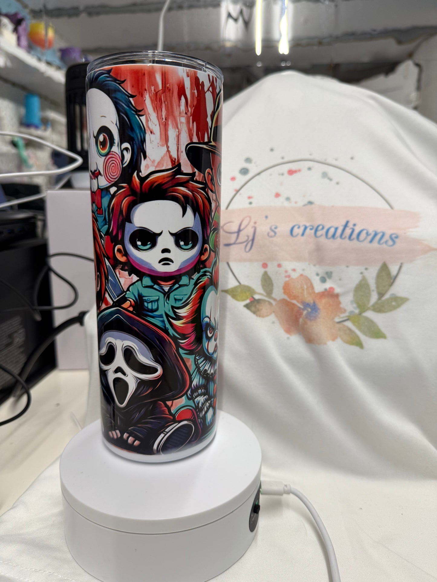 Horror characters as kids - 20oz stainless steel customisable tumbler