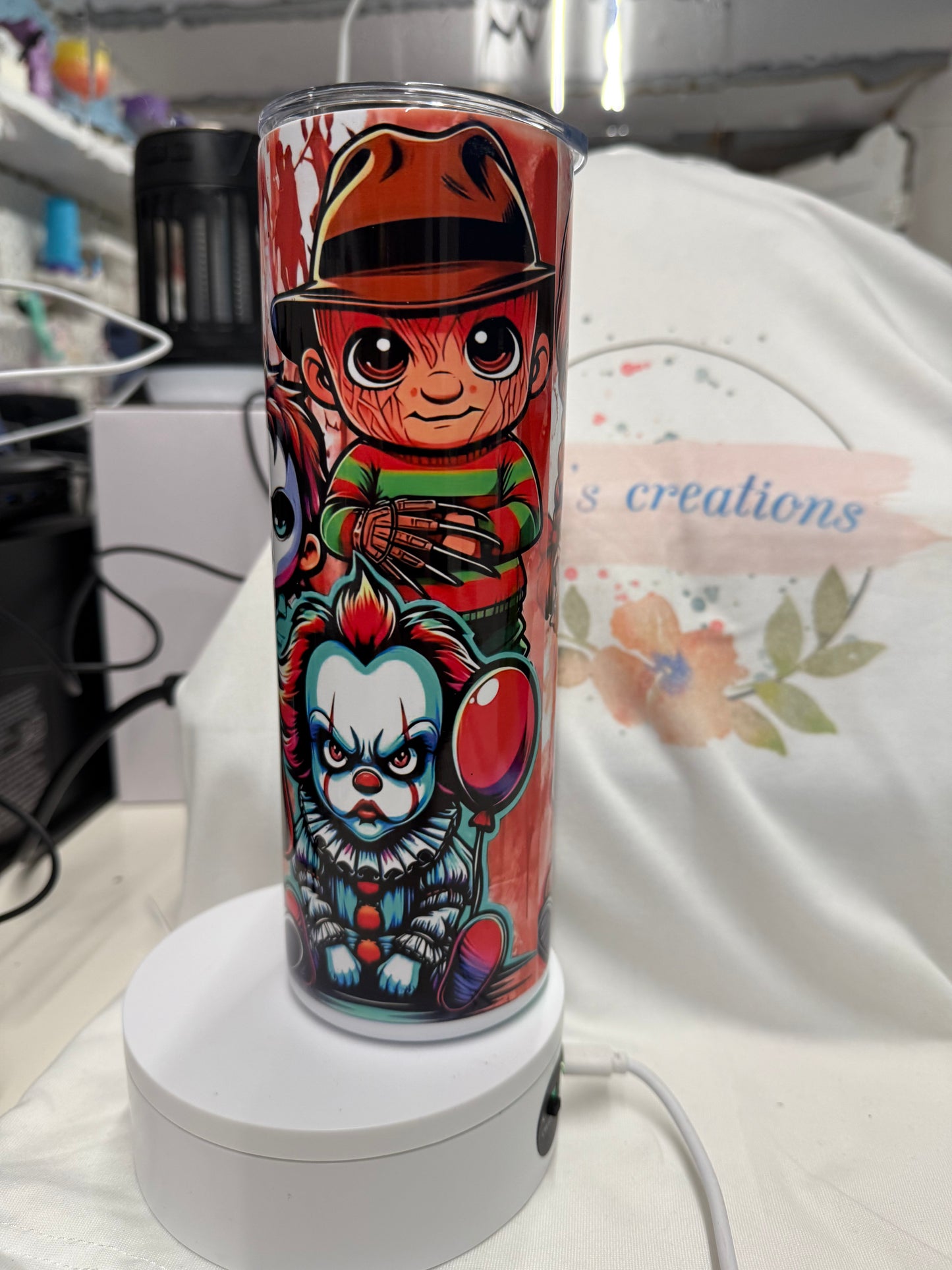 Horror characters as kids - 20oz stainless steel customisable tumbler