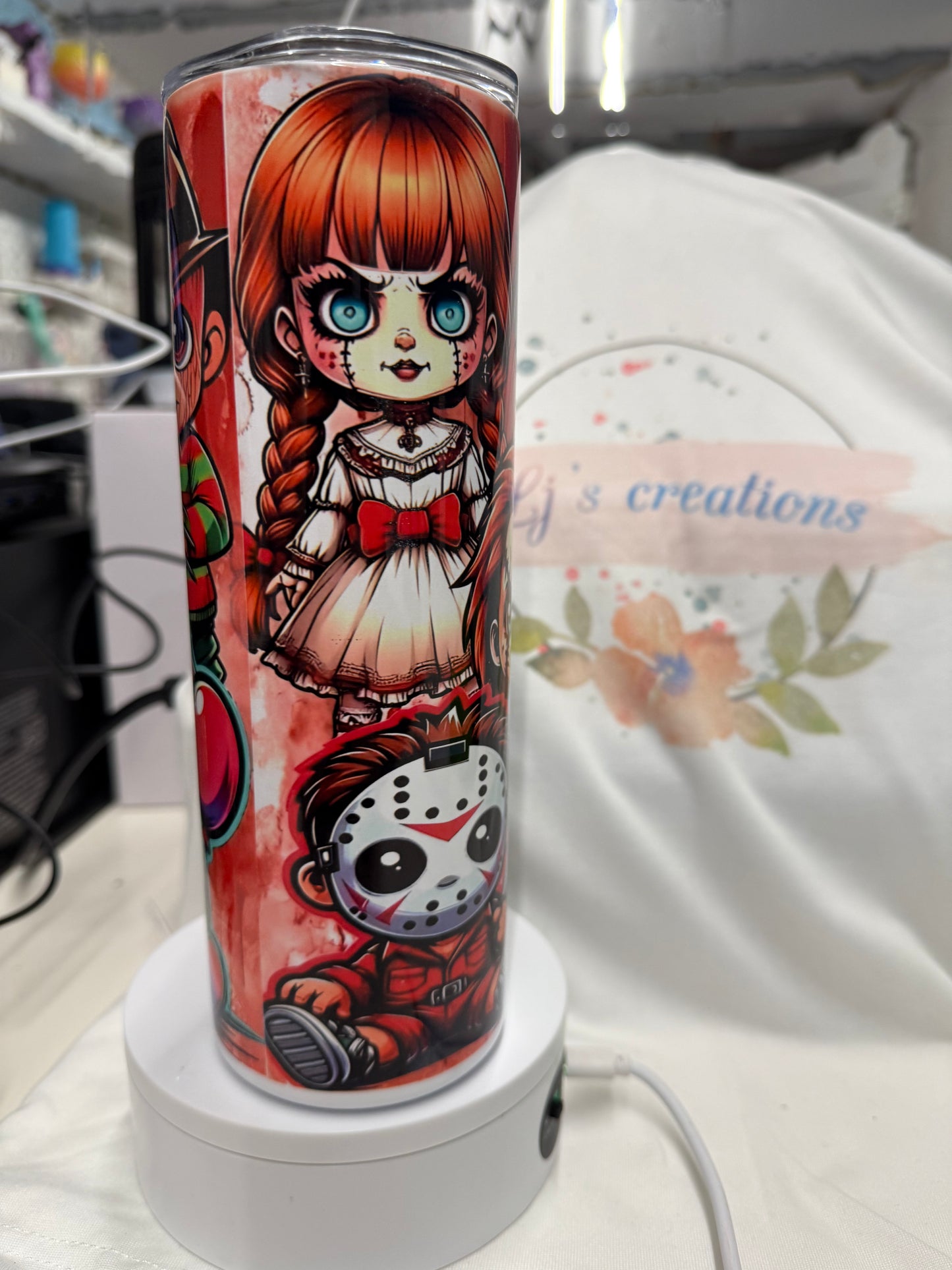 Horror characters as kids - 20oz stainless steel customisable tumbler