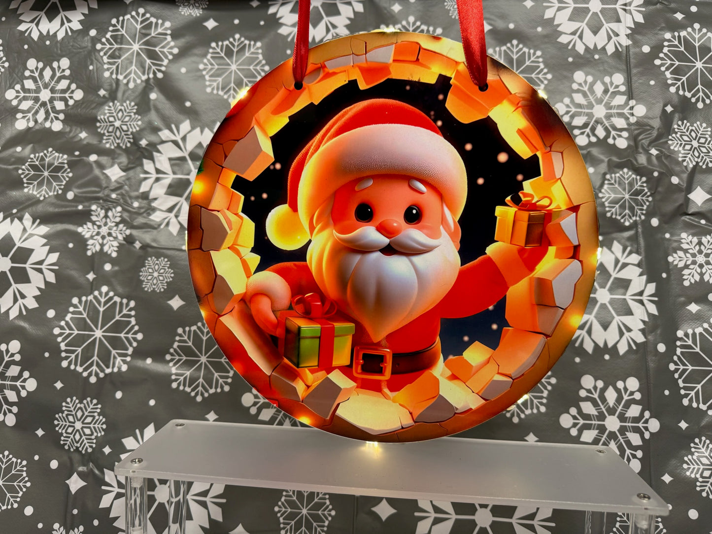 10” Xmas door hangers - MDF with LED lights attached