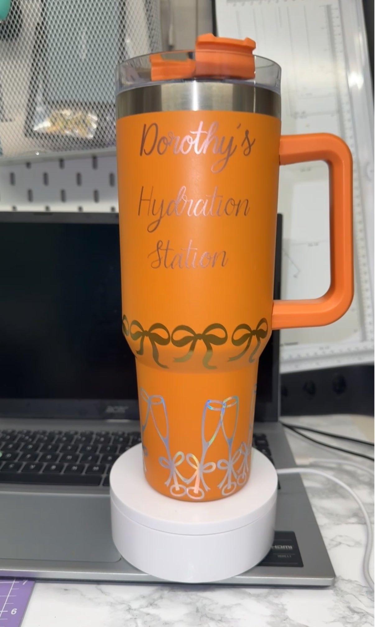 Save water Drink Prosecco 40oz tumbler with handle - customisable