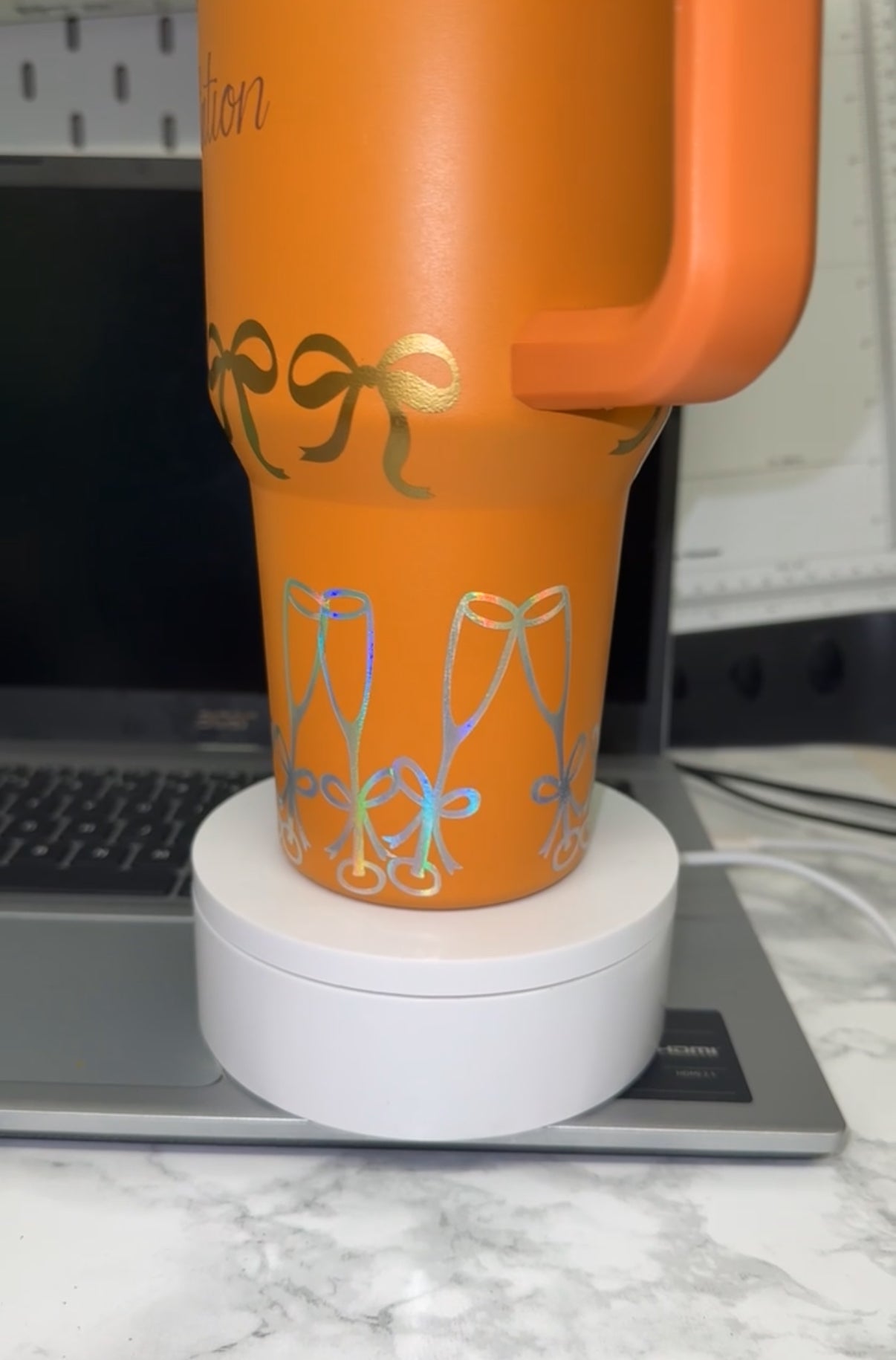 Save water Drink Prosecco 40oz tumbler with handle - customisable