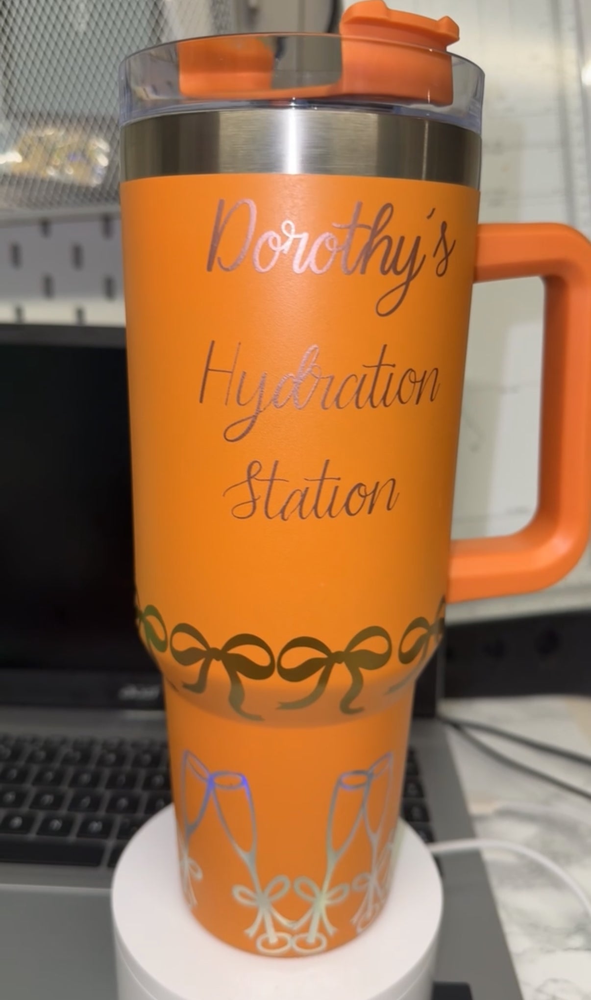 Save water Drink Prosecco 40oz tumbler with handle - customisable