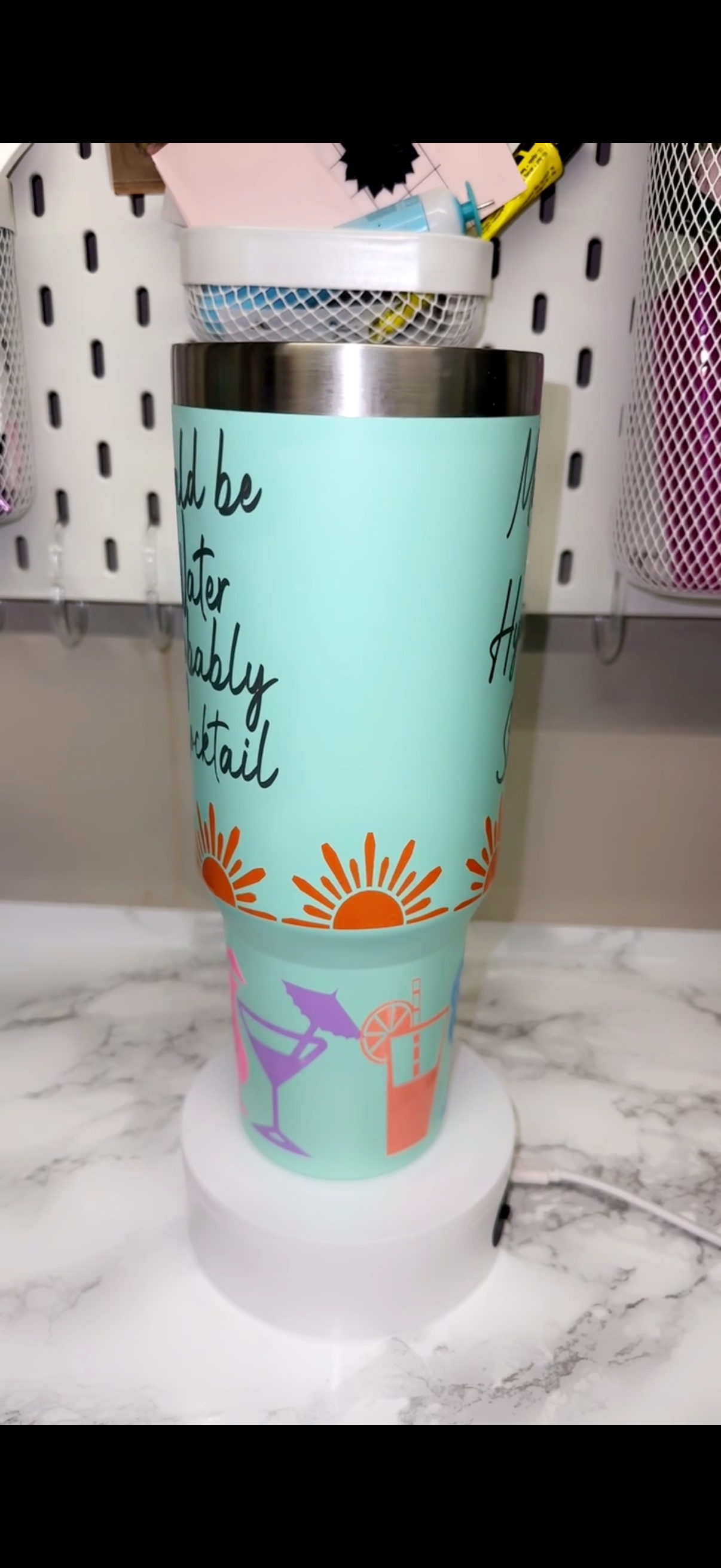 Probably a cocktail 40oz tumbler with handle - customisable