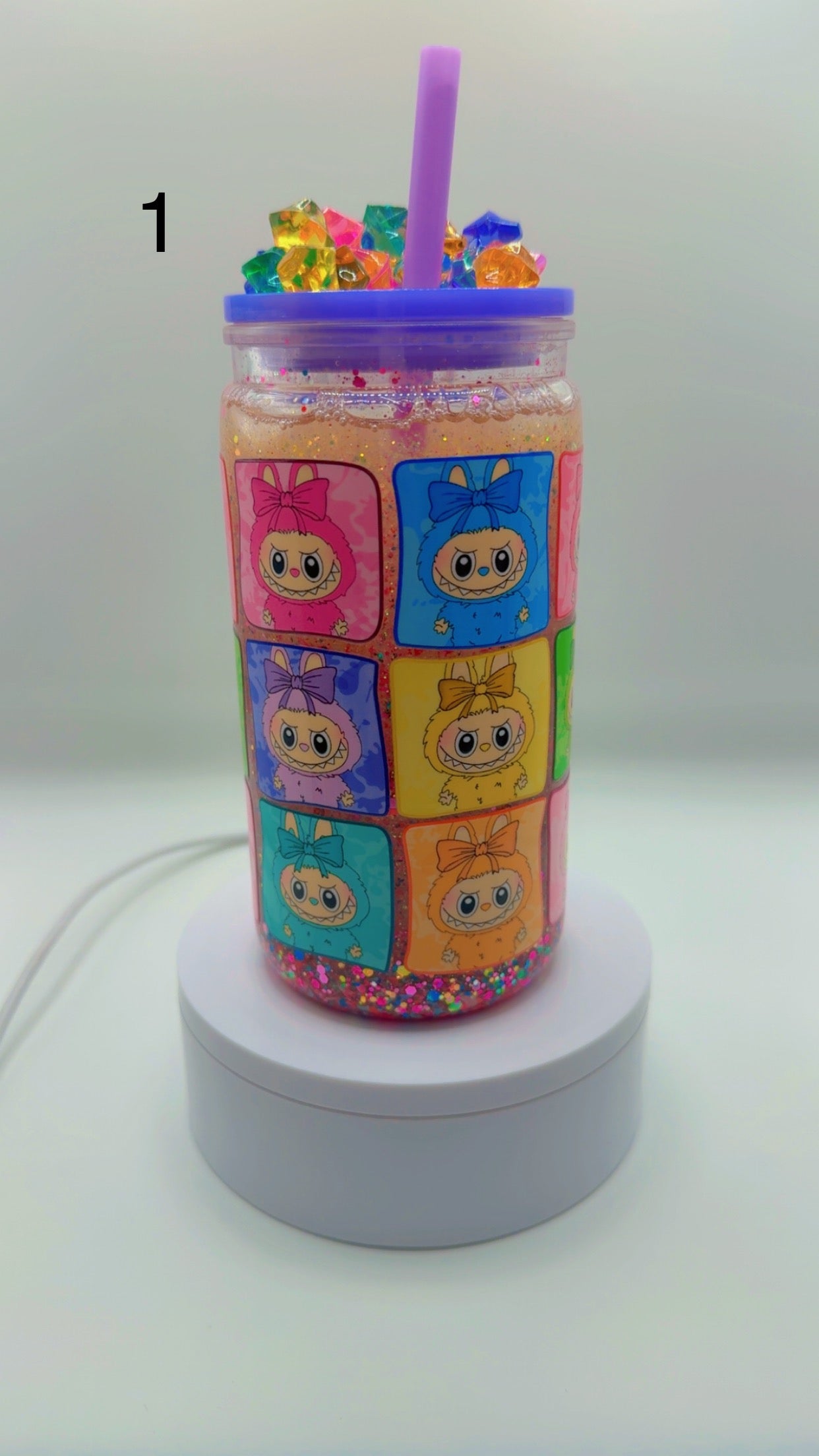 Premade 16oz Libby Cup Snow Globe and Lava Drip Glitter and Liquid Handmade Tumblers Drinkware Classic Beverage