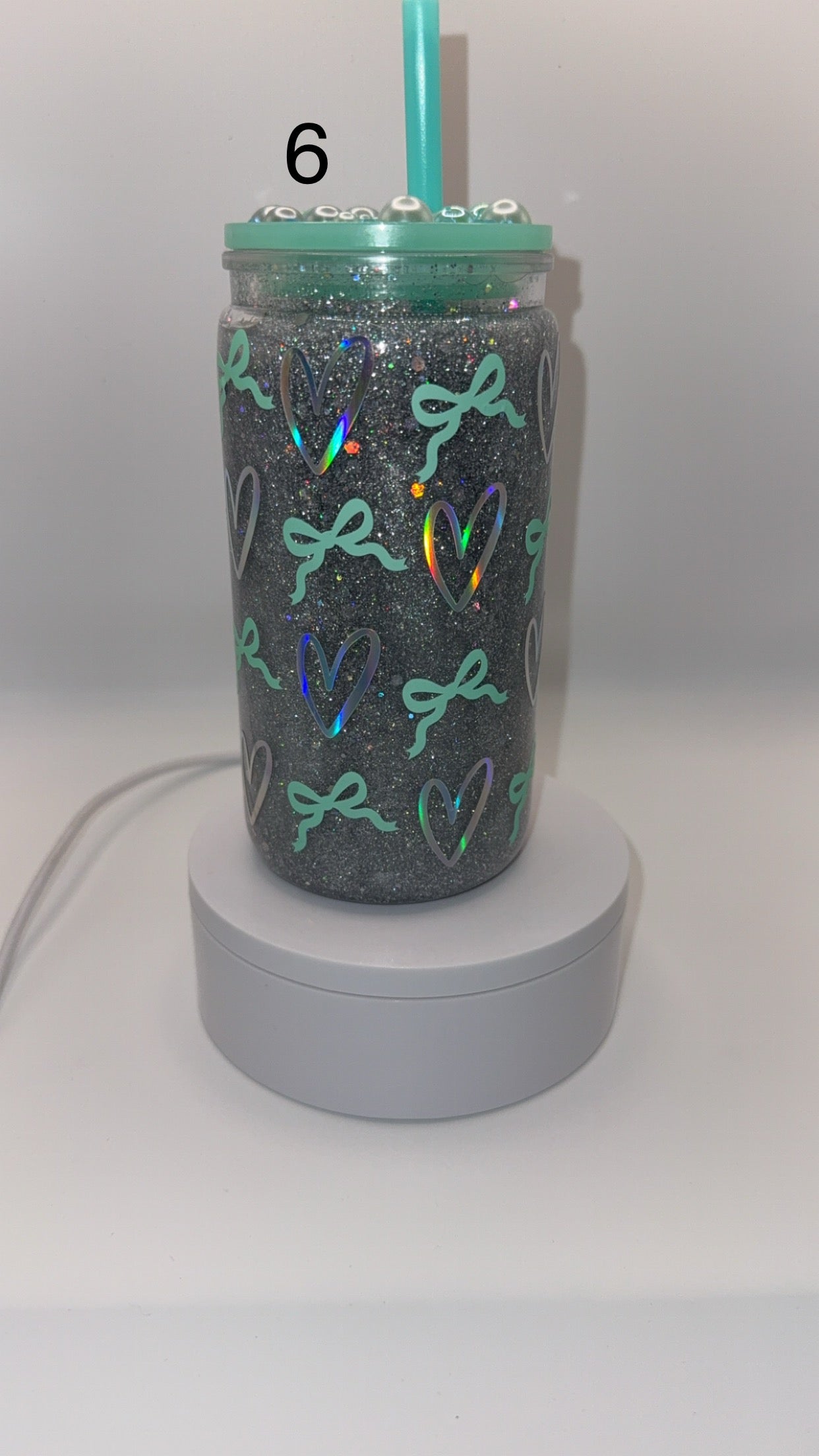 Premade 16oz Libby Cup Snow Globe and Lava Drip Glitter and Liquid Handmade Tumblers Drinkware Classic Beverage