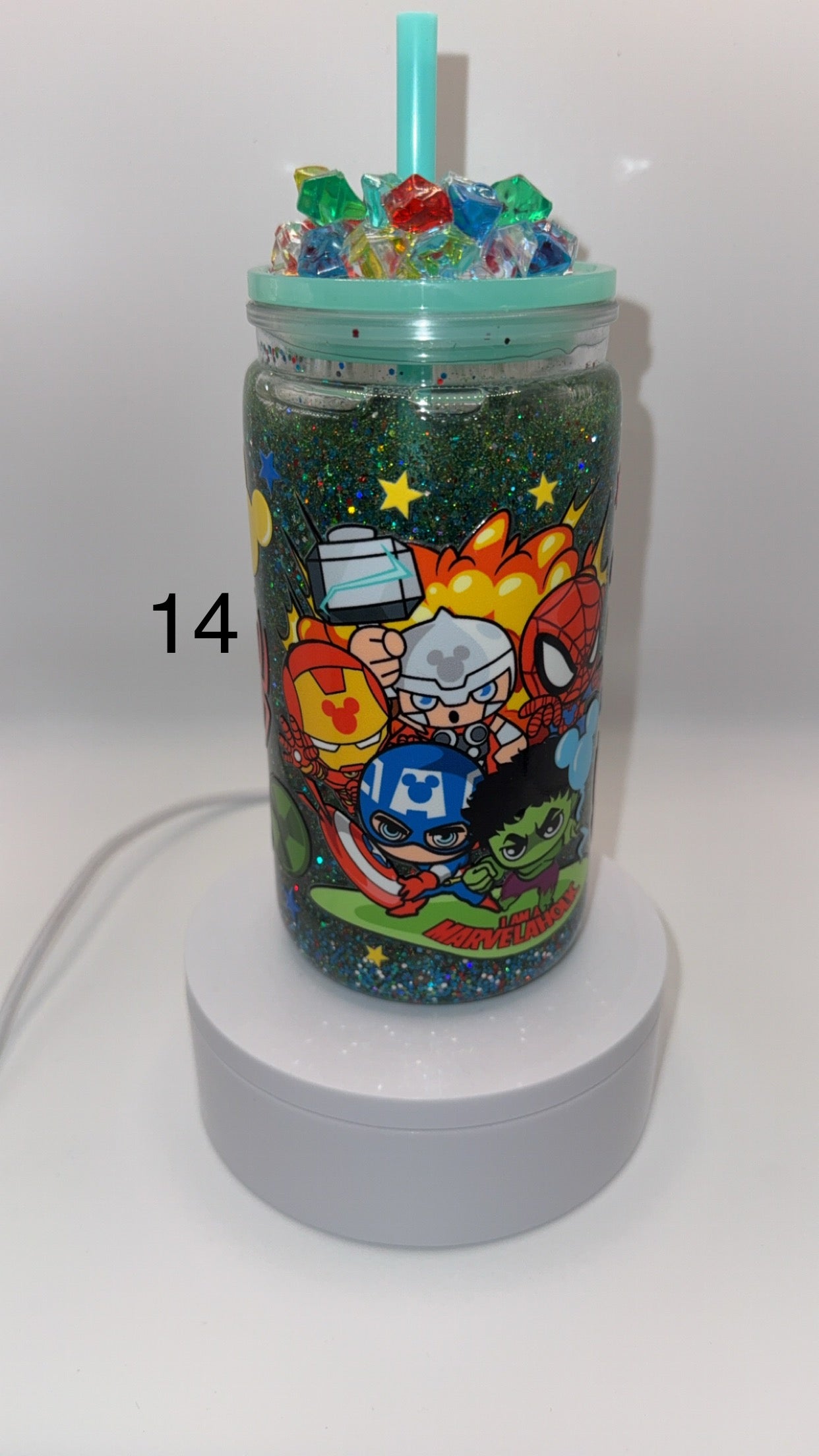 Premade 16oz Libby Cup Snow Globe and Lava Drip Glitter and Liquid Handmade Tumblers Drinkware Classic Beverage