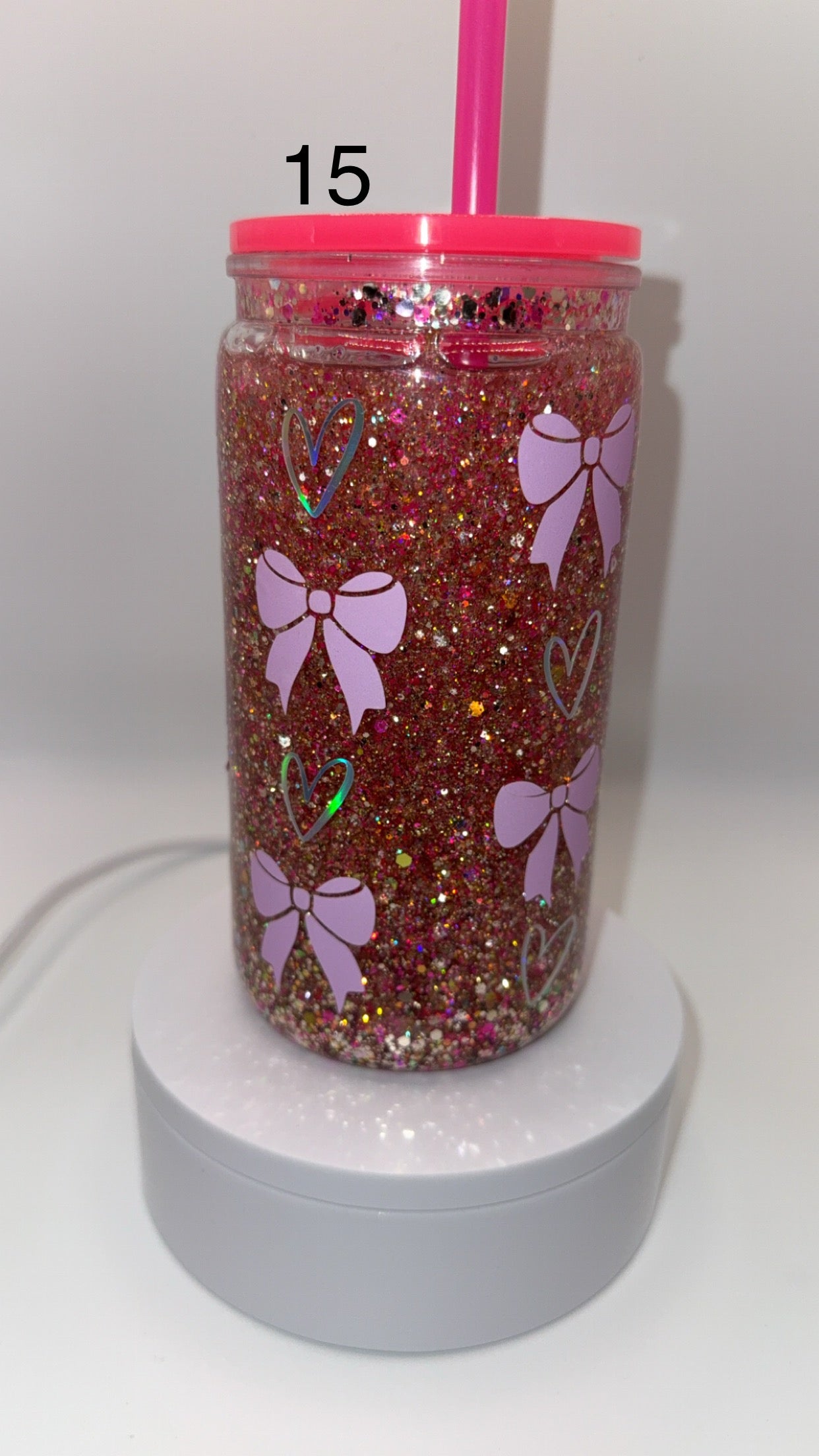 Premade 16oz Libby Cup Snow Globe and Lava Drip Glitter and Liquid Handmade Tumblers Drinkware Classic Beverage